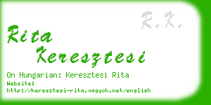 rita keresztesi business card